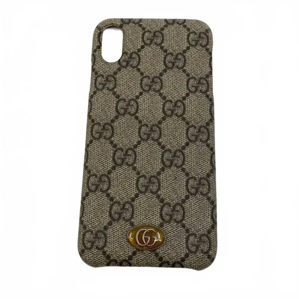 Gucci Brown Leather GG Hard Cover iPhone Case | XS Regular
